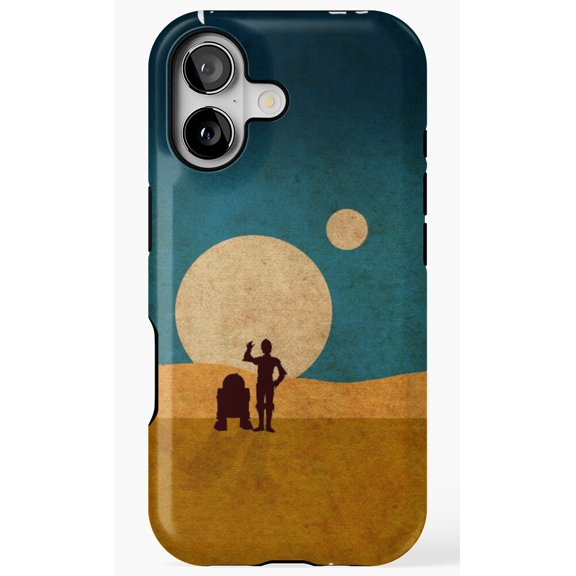 Droids In The Dunes Tatooine Sci-Fi Design Phone Case for iPhone 11 12 13 14 15 16 17 Pro Max