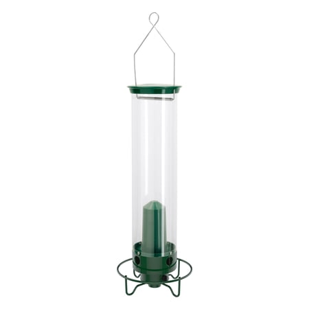 Droll Yankees Squirrel Proof Bird Feeders for Outdoors - YF-M - Flipper, Collapsible Perches, 5-Pound Seed Capacity, Green