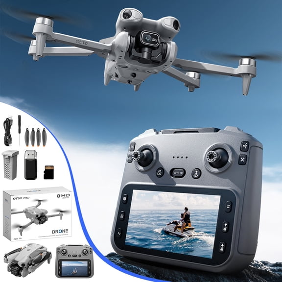 Drone with 1080P ESC Camera, Brushless Motor RC Quadcopter with 4.3 Inch Screen, 2.4G Remote Control Foldable Drone for Adults, Obstacle Avoidance Drone with Carrying Case