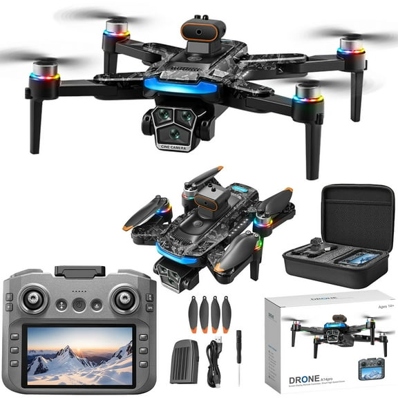 Drone With 1080P Esc Camera, Brushless Motor, 4.5-Inch Screen Remote Control, 2.4G Rc Quadcopter, Altitude Hold For Kids And Adults, 8.86X8.46X4.13In 1.77Lb