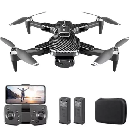 Drone with 1080P HD Dual Cameras for Adults & Kids, Foldable RC Drone with Brushless Motor, Optical Flow Hovering, Trajectory Flight, One Click Take-Off & Land, 50X Zoom, 2 Batteries