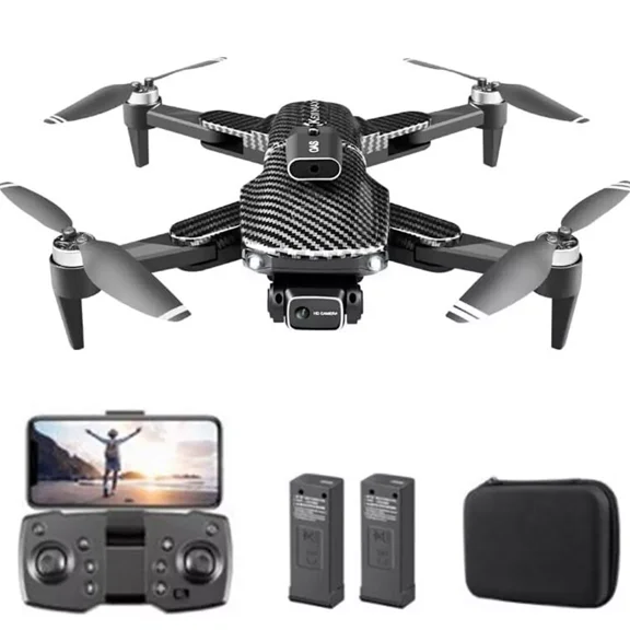 Drone with 1080P HD Dual Cameras for Adults & Kids, Foldable RC Drone with Brushless Motor, Optical Flow Hovering, Trajectory Flight, One Click Take-Off & Land, 50X Zoom, 2 Batteries