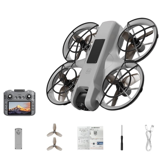 Drone with 4K Camera, Foldable Design with 4.5” Screen Remote Control, Optical Flow Positioning for Indoor Use, Long Flight Time for Beginners and Adults