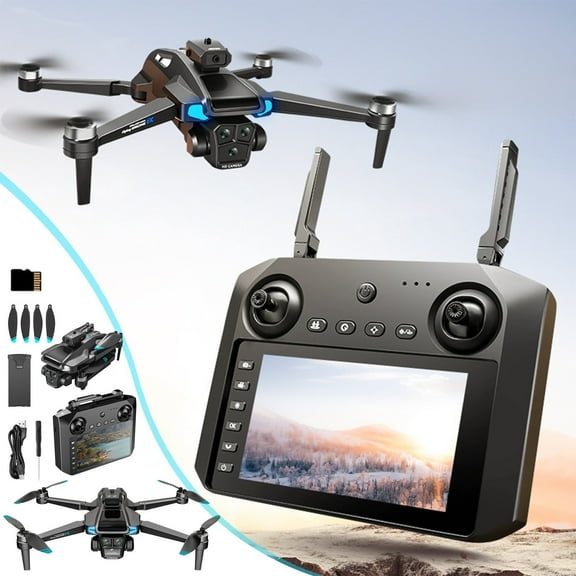 Drone with 4K Camera Rc Quadcopter for Adults,Drone with Esc Camera Brushless Motor Remote Control with Screen Display and Cool Lights 2.4G Rc Quadcopter Altitude Hold for Kids Adults