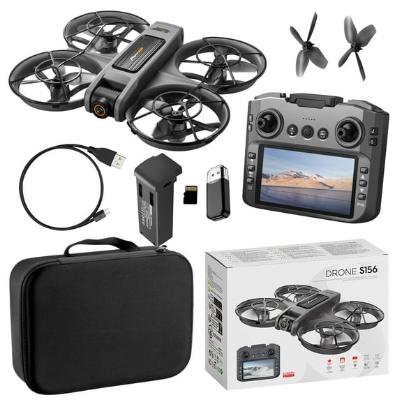Drone with 6 Inch Screen Remote Control, Brushless Motor RC Quadcopter, 1080P HD Camera, Altitude Hold, Obstacle Avoidance, LED Lights, 18 Min Flight Time for Adults Kids