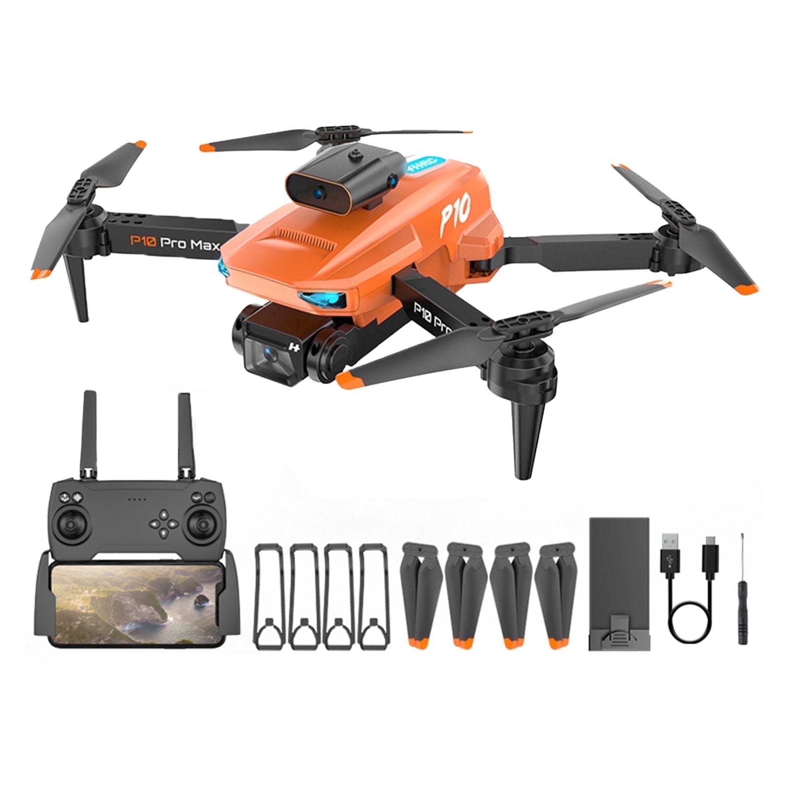 Drone  P10 360° Intelligent Obstacle Avoidance Drone Dual-lens Aerial Photography Quadcopter Remote Control Aircraft Drone Drones with Camera for Adults 4k on Clearance