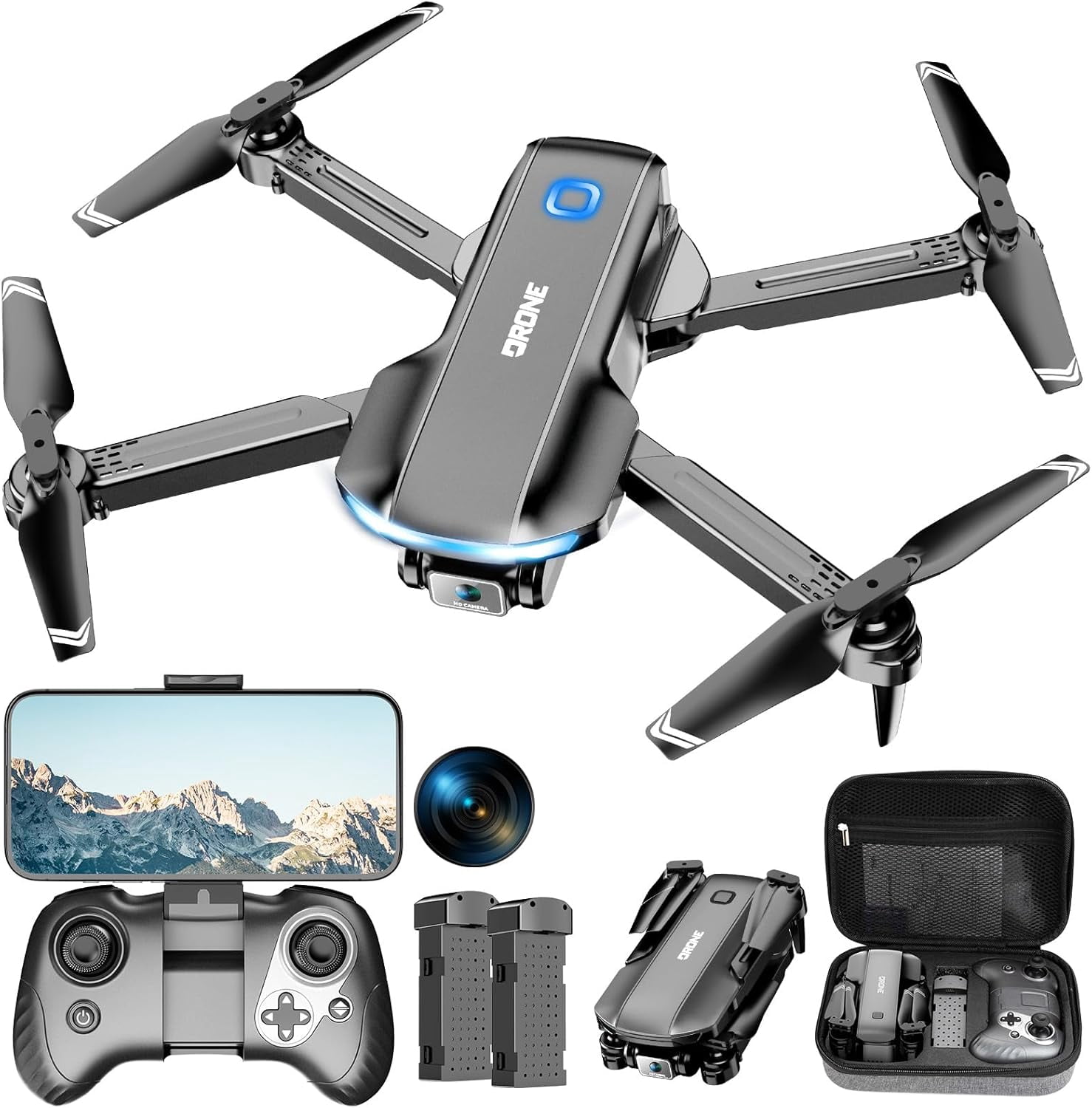 Drone with Camera 1080P HD FPV Foldable Drone for Adults and Beginners ...