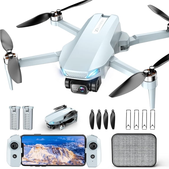Drone with Camera, 2K HD FPV Drones for Adults, RC Quadcopter with Gravity Control, One Key Take Off/Land, Waypoint Fly, Gestures Selfie, 3 Speed Modes, Mini Drone for Beginners with 2 Batteries