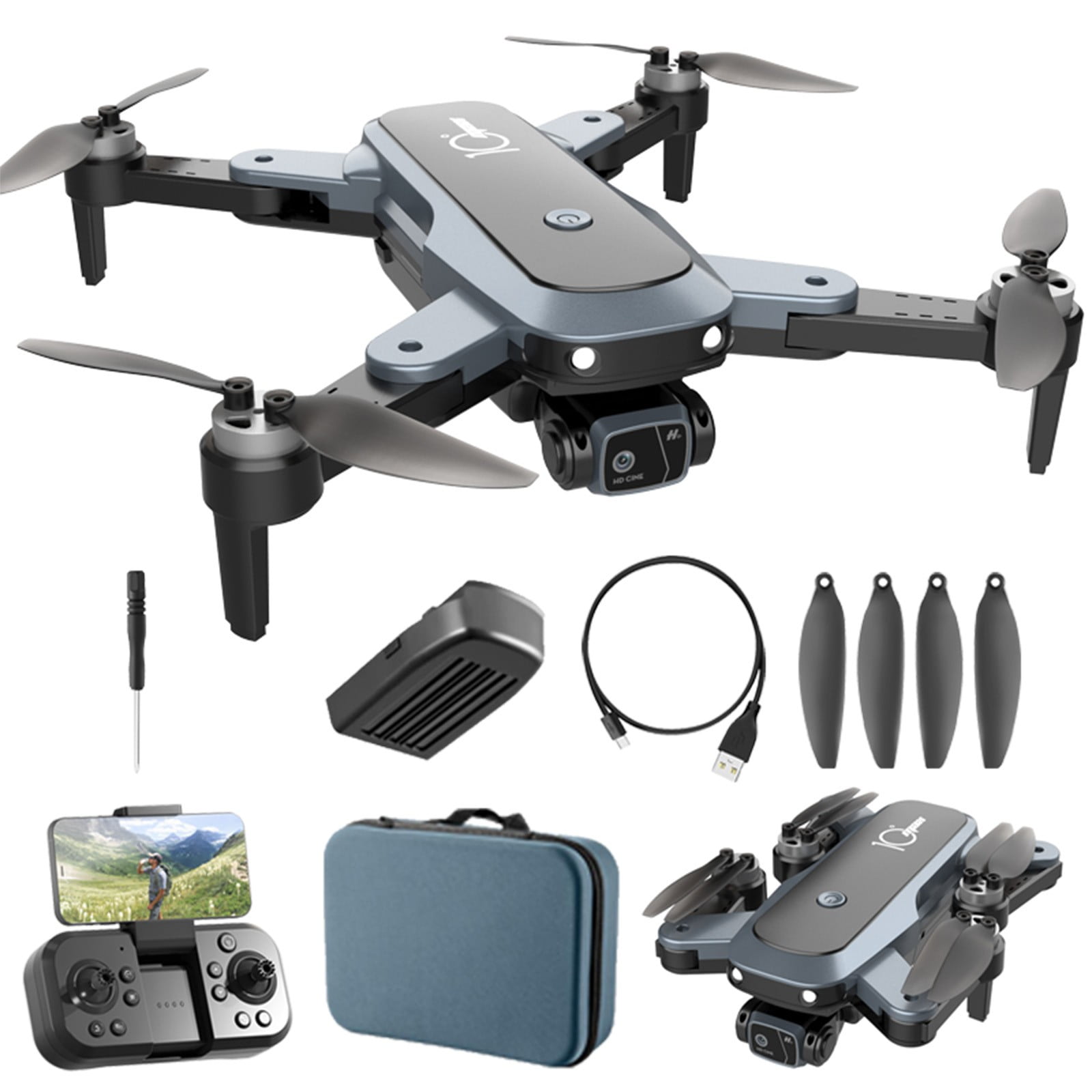 Drone with Camera for Adults 2.4G WIFI FPV Drone With 4K Camera For Adults RC Quadcopter With Auto Return Follow Me Brushless Motor Circle Fly