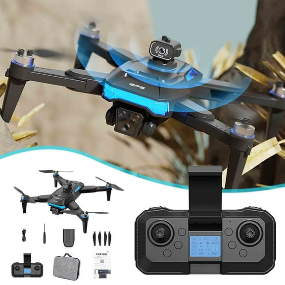 Drone with Camera for Adults - 8K HD Dual Camera Aerial Drone, Photography Drone with Brushless Motor and GPS, 5G Image- Transmission, 360 Obstacle Avoidance, Folding Four-Axis Black