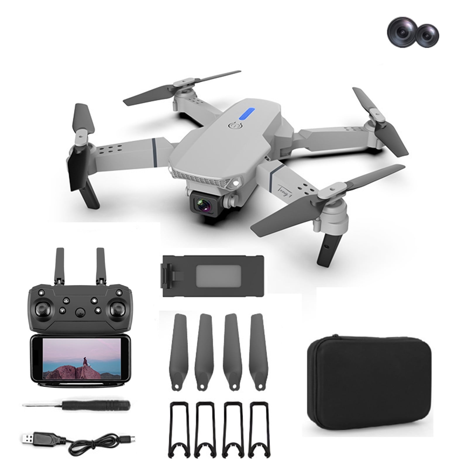 Drone avec caméra HD 4K, RC pliable FPV WiFi Live Transmission Drone pour enfants débutants, 2 batteries longue durée de vol, mode sans tête, vol de trajectoire, évitement d'obstacles Drone avec caméra HD 4K, RC pliable FPV WiFi Live Transmission Drone pour enfants débutants, 2 batteries longue durée de vol, mode sans tête, vol de trajectoire, évitement d'obstacles