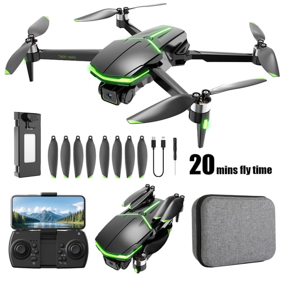 Drone with Camera for Beginners, 1080P HD FPV, Brushless Motors, 20 Min Flight, Gesture Control & Waypoint Fly, Foldable Design for Indoor Outdoor Use