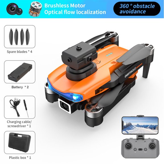 Drone with Camera, Brushless Motor with Optical Flow for Stable Flight, Auto Return and Follow Me, Includes 2 Batteries for 30 Min Flight and Carrying Case