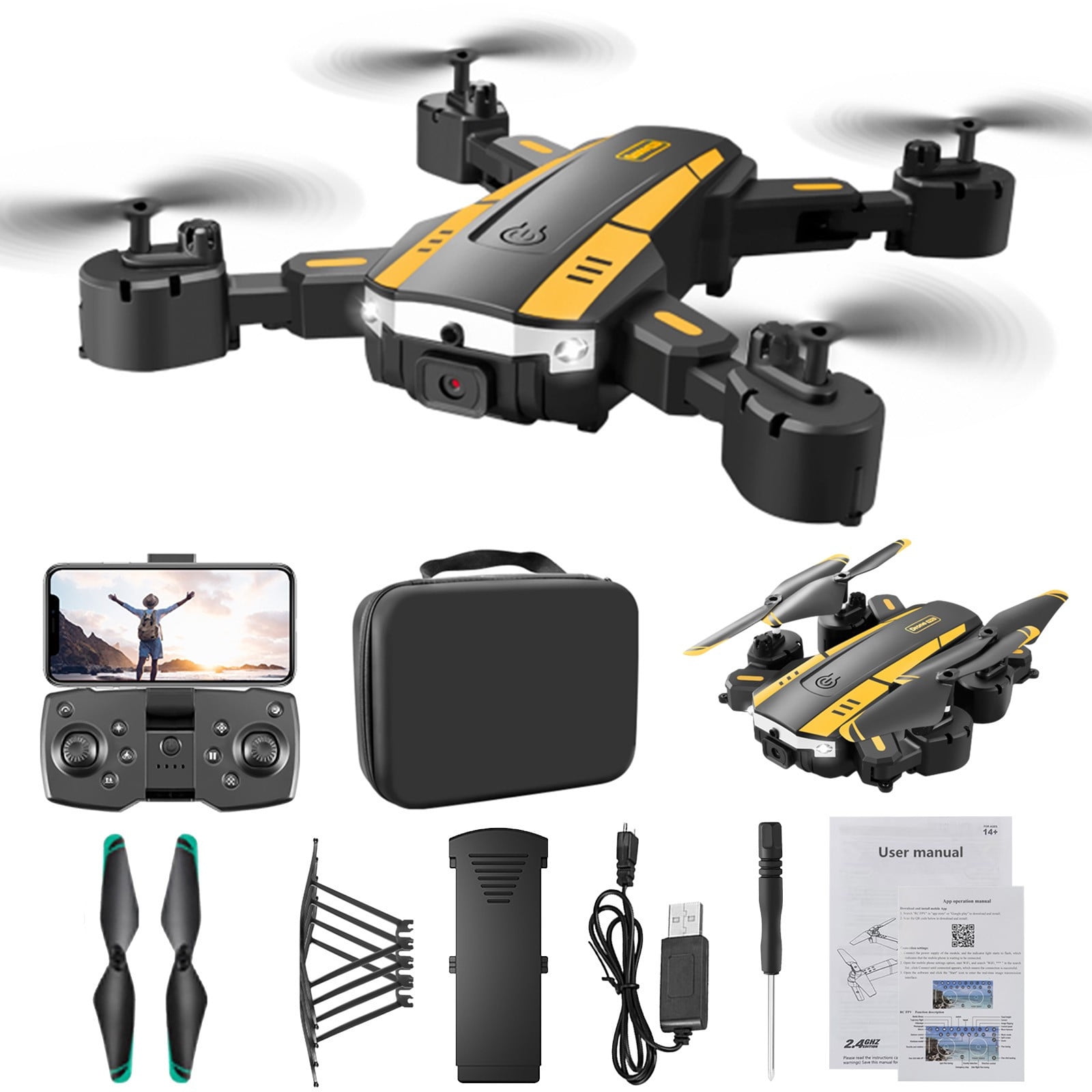 F196 Drone with 6K HD Camera for Adults and Kids, FPV Drone with