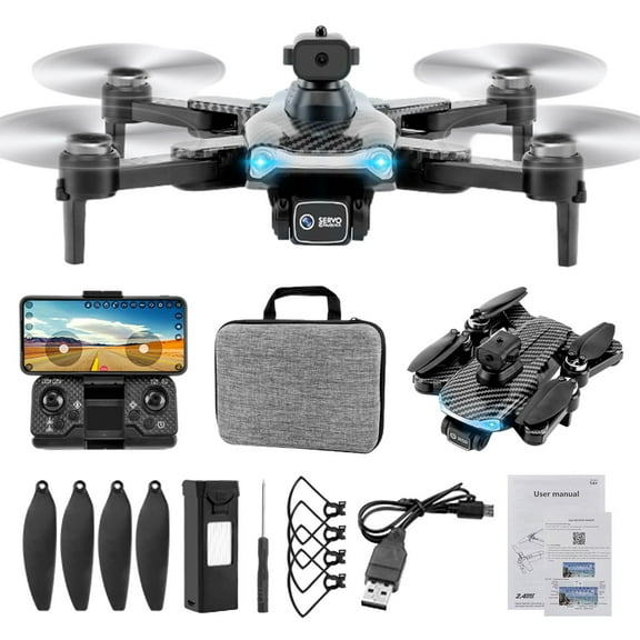 Drone Dual 1080P Camera 2.4G WiFi FPV Brushless Motor Quadcopter, Auto Return Follow Me Circle Fly Route Fly, 2500mAh 15 Min Flight 150M Range, Optical Flow Altitude Hold Beginner Adult