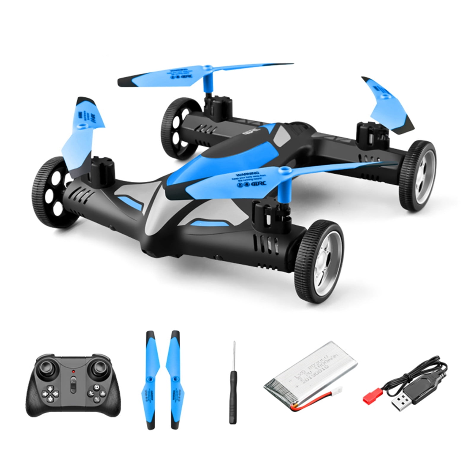 Drone Flying Cars Quadcopter Ground With Remote Control Car With 360 Rolling Speed LED Lights