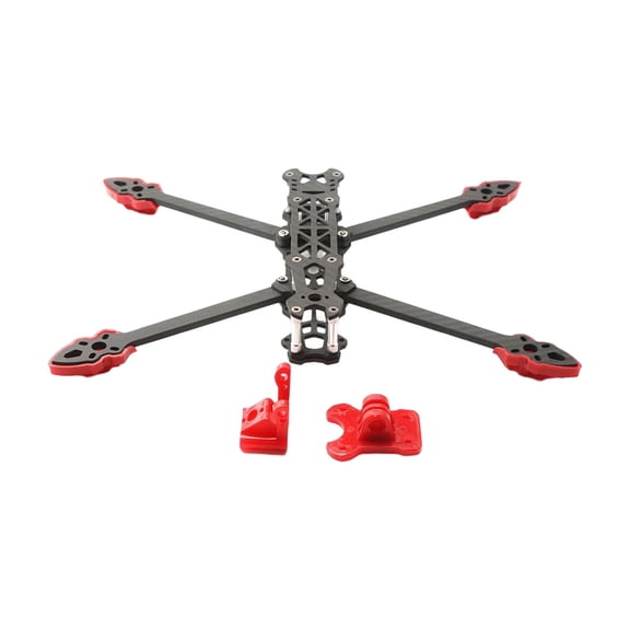 Drone Frame Arm Quadcopter Frame Flying Toy Unassembly with 5mm Arm Quad Frame for Beginners diy red
