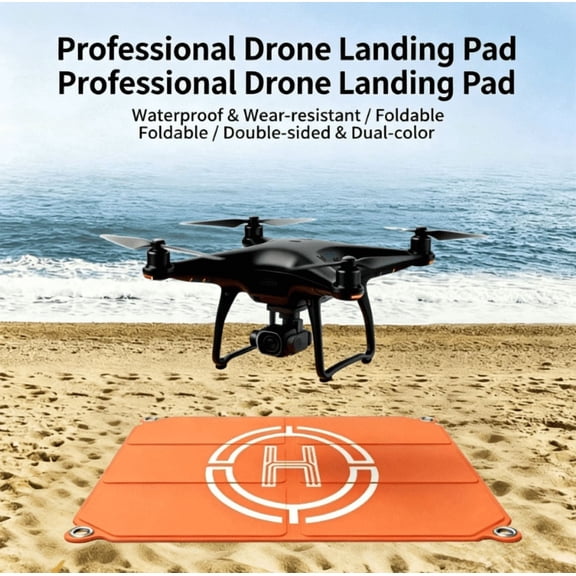 Drone Landing Pad, Foldable Waterproof Double-Sided Helipad with FREE Ground Nails & Storage Bag, Portable Launch Mat for DJI Mini/Air/Mavic & All Drones
