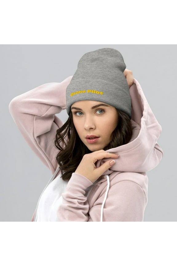 Drone Pilot (Embroidered Cuffed Beanie) (Heather Grey)