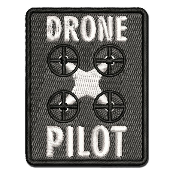 Drone Pilot Remote Controlled Hobby Applique Multi-Color Embroidered Hook & Loop Patch - 3 Inch Medium