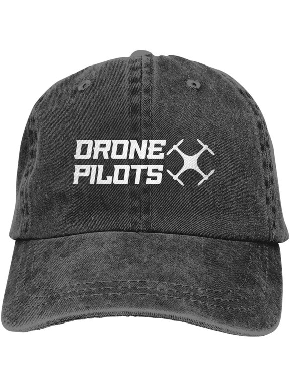 Drone Pilots Funny Hat Adjustable Denim Baseball Cap Black Dad Hat Men Women