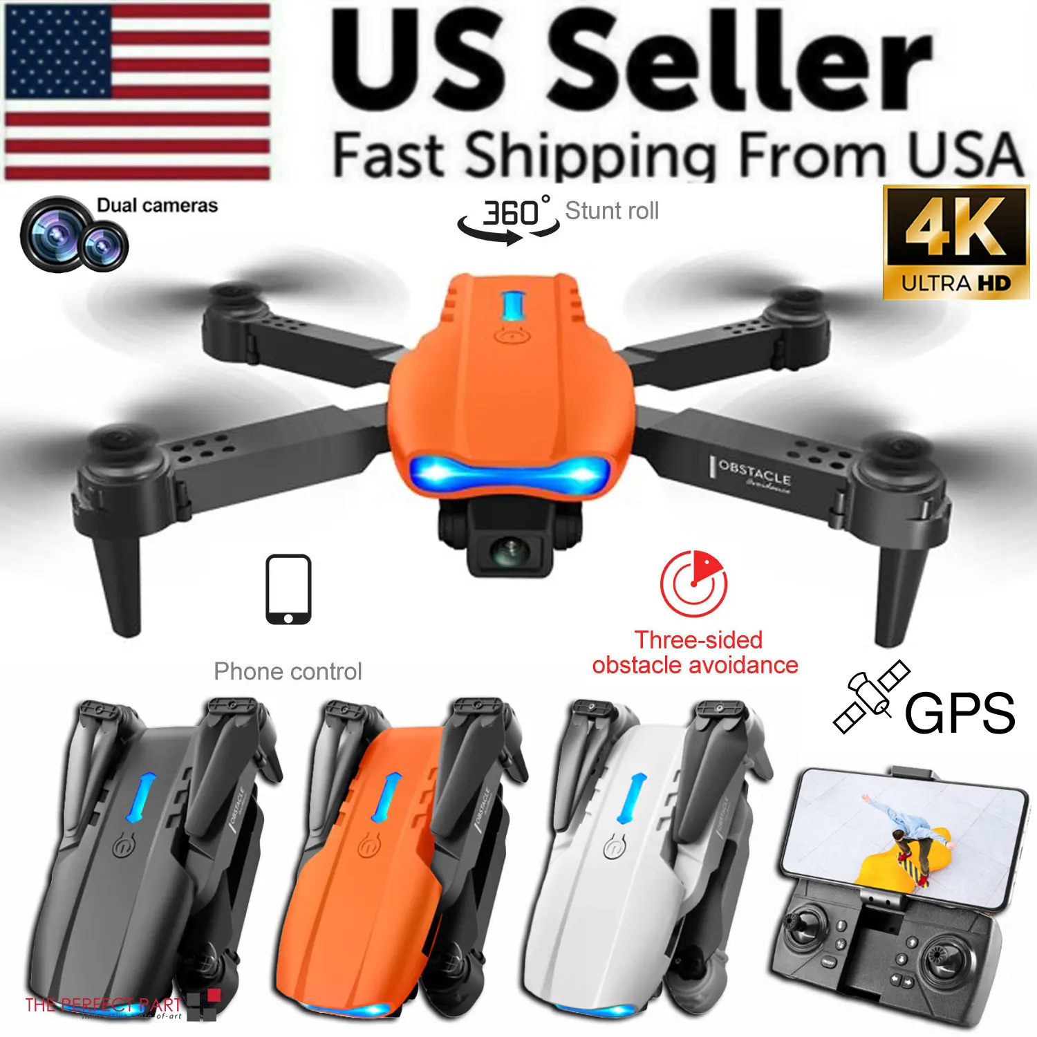 Drone Quadcopter 5G 4K GPS Drone X Pro with HD Dual Camera WiFi FPV Foldable RC Multi Color Available with Storage Case Walmart