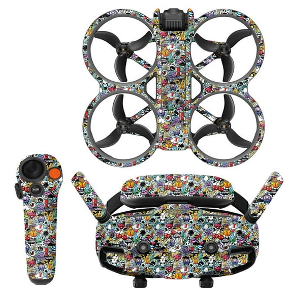 Drone Sticker Compatible for DJI Avata 2, Film Decal Skins for Drone Controller Drone Glasses Decoration Sticker Wrap Cover Sticker DIY Full Set Skin