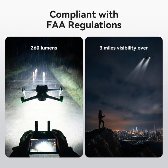 Drone Strobe Light, FAA Night Flying Light, Anti Collision LED Flash Light, for DJI Neo 2/ Avata 2/ Mini 4K/ Mini 5/4/ 3/ Mavic 4/3/ 2/ Air 3S Accessories, for Aircraft Car Motorcycles (2 Pack)