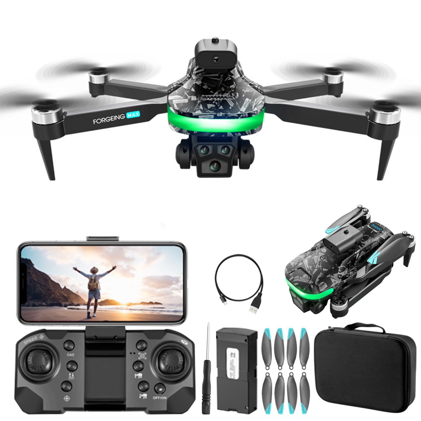Drone With 8K HD FPV Camera Remote Control Toys Gifts For Boys Girls ...