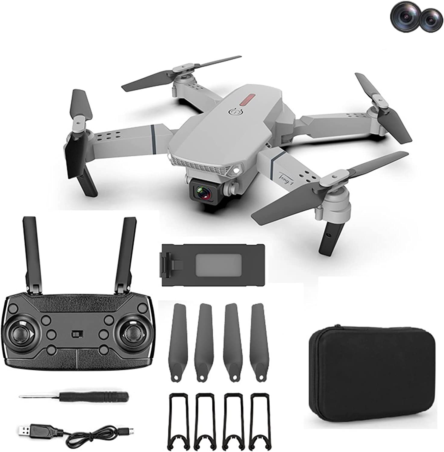 Drone With Camera, Foldable Drones With Dual 1080P Hd Fpv Camera Remote