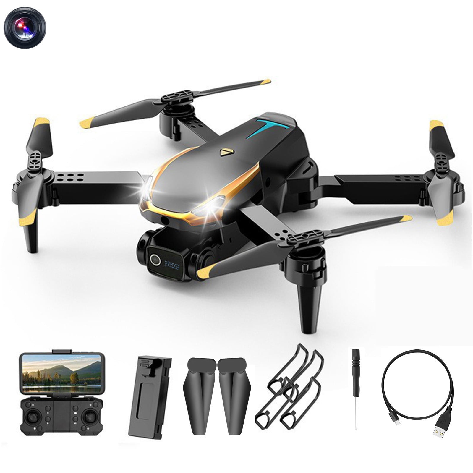 Drone With Dual 1080P HD FPV Camera Remote Control Toys Gifts For Boys ...