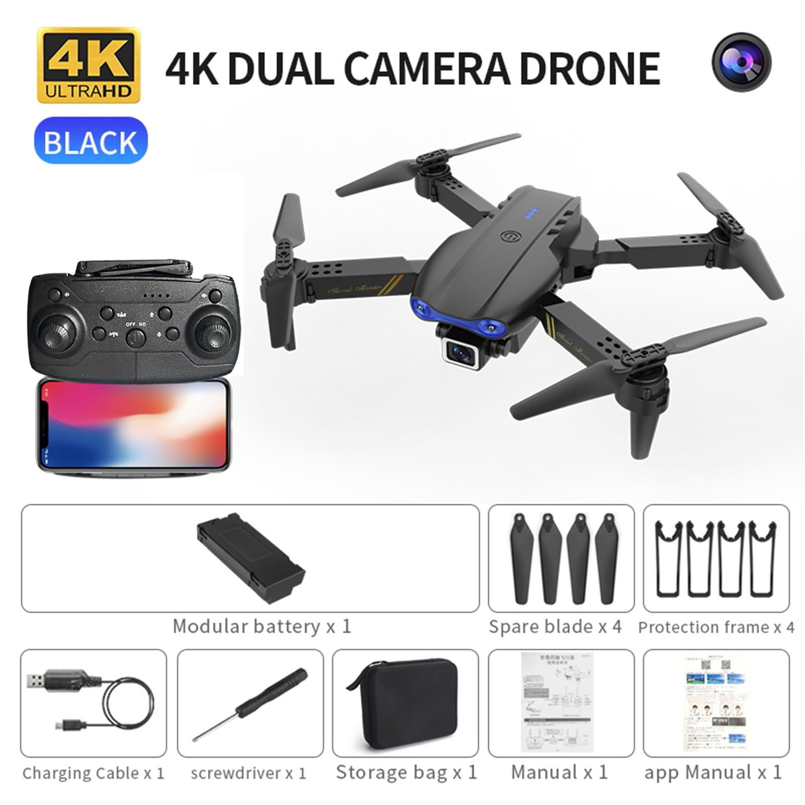 Drone for Kids 1013,Long Battery Life K3 Folding Drone Hd 4K Camera Quadcopter,