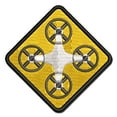 thumbnail image 1 of Drone on Yellow Diamond Applique Multi-Color Embroidered Hook & Loop Patch - 2.0 Inch Mini, 1 of 5