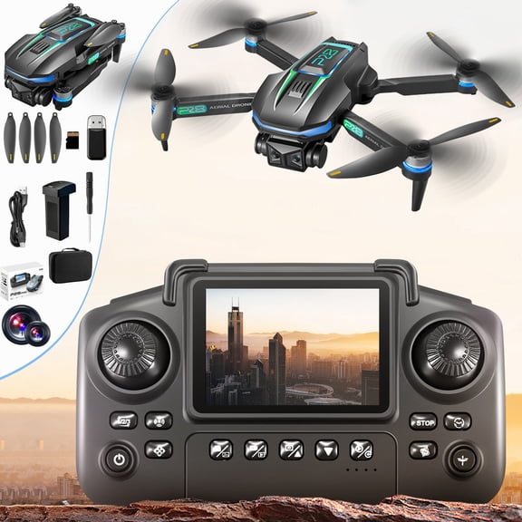 Drone with 1080P Camera and Screen Remote, Brushless Motor Quadcopter Under 250g No Registration, 4.3 Inch Display RC Helicopter for Beginners(A)