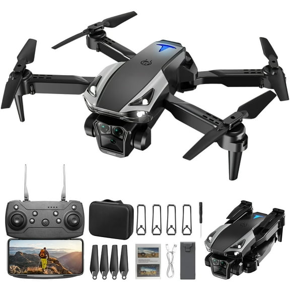 Drone with 1080P HD Camera, Foldable RC Quadcopter with Altitude Hold, Gesture Control for Beginners, Includes 2 Batteries & Carrying Case