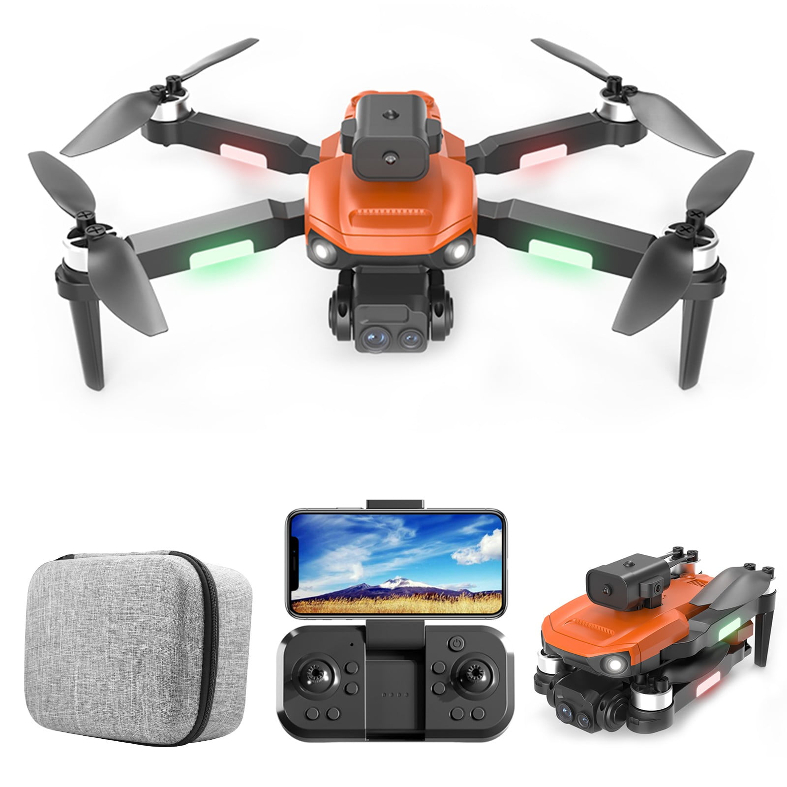 Drone with 1080P HD Camera for Adults and Kids, FPV RC Quadcopter with LED Lights and Optical