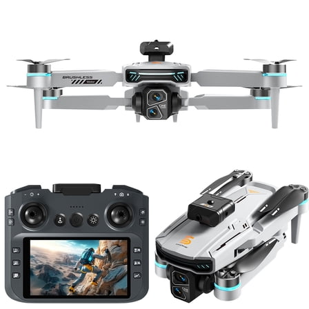 Drone with 4.3 Inches Screen Remote Control, 2.4G RC Quadcopter with High-Definition Dual Camera, Folding Body