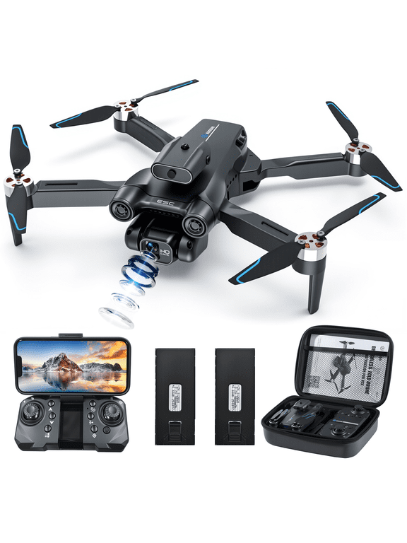 4K FPV Drone with Dual Camera & Brushless Motor, 2 Batteries, Optical Flow, Gesture & Trajectory Control, RC Quadcopter with Carrying Case, Easy to Fly, Great Gift for Beginners,Teens & Adults