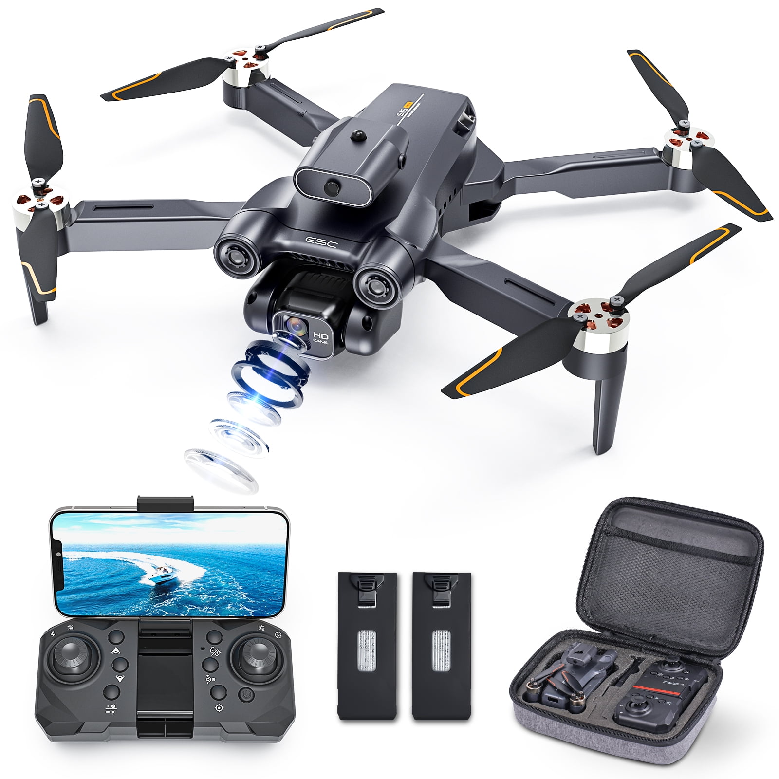 GPS Drone with Camera for Adults 4K UHD, Brushless Motor, GPS Auto Return,  5GHz FPV RC Quadcopter Auto Return Home, Altitude Hold, Follow Me, Custom