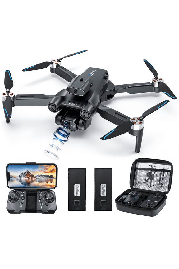AUOSHI 4K FPV Drone with Dual Camera & Brushless Motor, 2 Batteries, Optical Flow, Gesture & Trajectory Control, RC Quadcopter with Carrying Case, Easy to Fly, Great Gift for Beginners,Teens & Adults