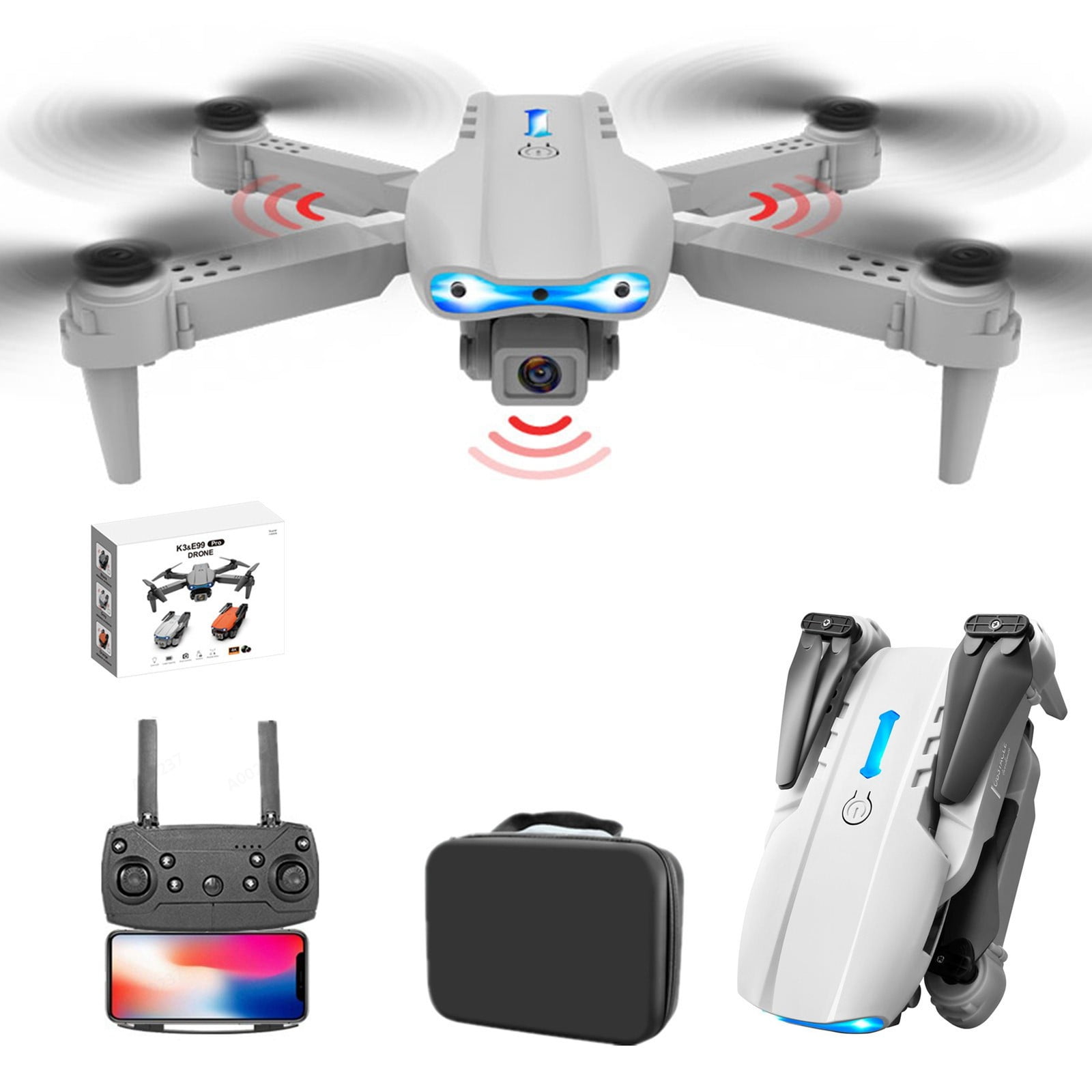 Drone with 4k Pixel High-Definition Dual Camera, Three-Sided Obstacle Avoidance, 120掳Ultra Wide Angle Lens, Control Toys Gifts for Boys And Girls