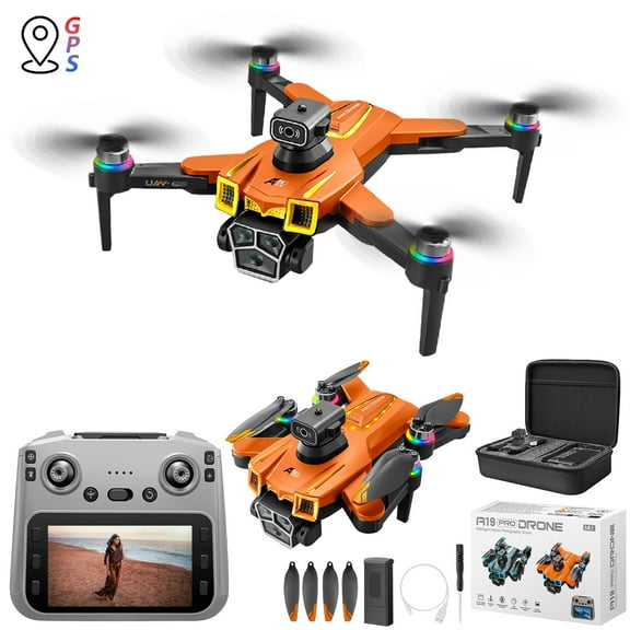 Drone with Camera, 5.9 Inch Screen Remote Control with GPS, Obstacle Avoidance, Long Flight Time for Beginners and Outdoor Fun