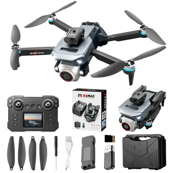 Drone with Camera, Remote Control with Screen Display: 30 Min Flight, Brushless Motor, Gesture Control, Adjustable Camera, for Beginners and Adults