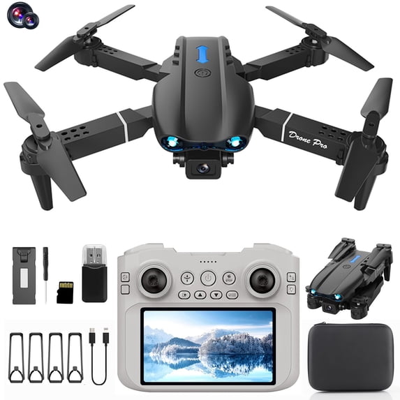 Drone with Camera and 4.3-Inch Screen, Obstacle Avoidance, 10-Minute Flight, for Beginners and Kids