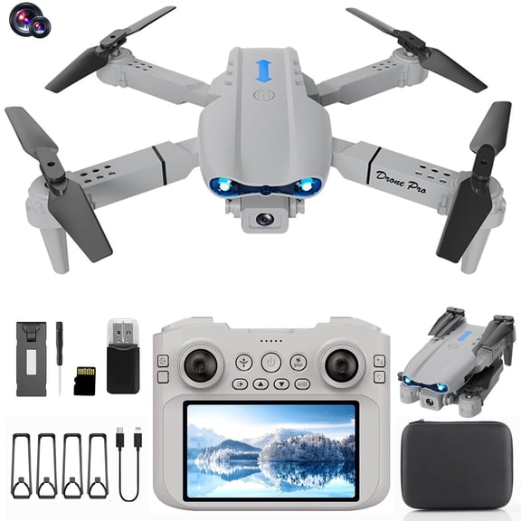 Drone with Camera and 4.3-Inch Screen, Obstacle Avoidance, 10-Minute Flight, for Beginners and Kids
