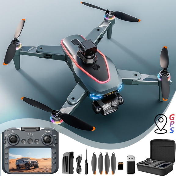 Drone with Camera for Beginners, 4.5-inch Screen Remote with GPS, 2K FPV, Long Range & Flight Time, Obstacle Avoidance Features