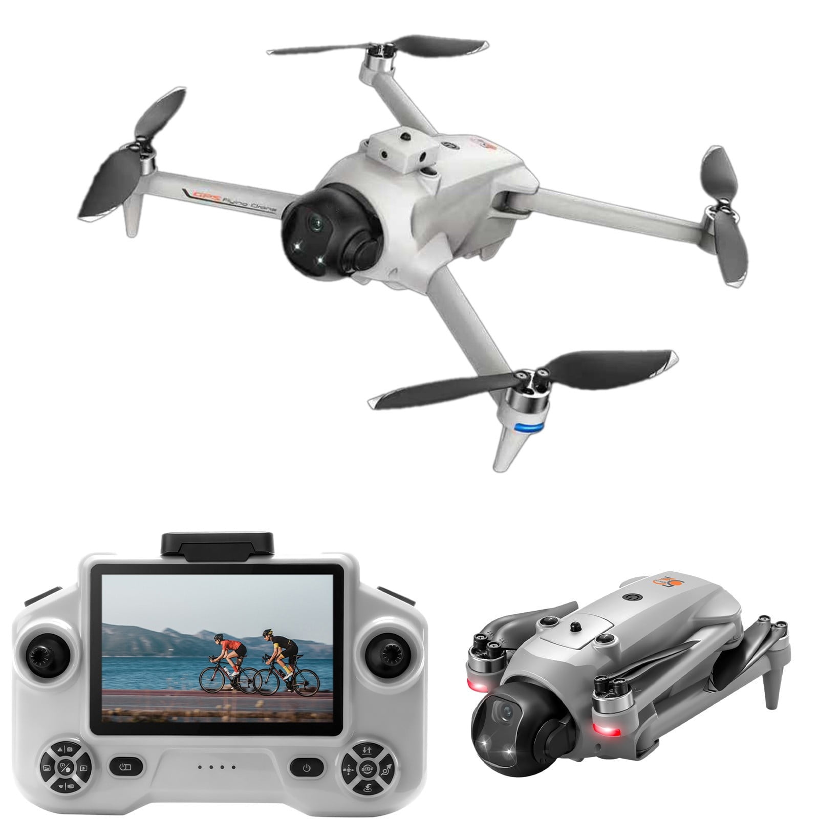Drone with Camera for Beginners, GPS Quadcopter with 5.9” Screen Remote Control, 20 Min Flight & Long Range, Adjustable Camera & Auto Return