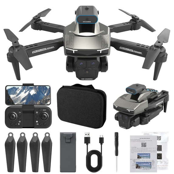 Drone with Camera for Kids and Beginners, 1080P Dual Lens with Gesture Control, Foldable with Carry Bag, 2 Batteries for Extended Flight Time