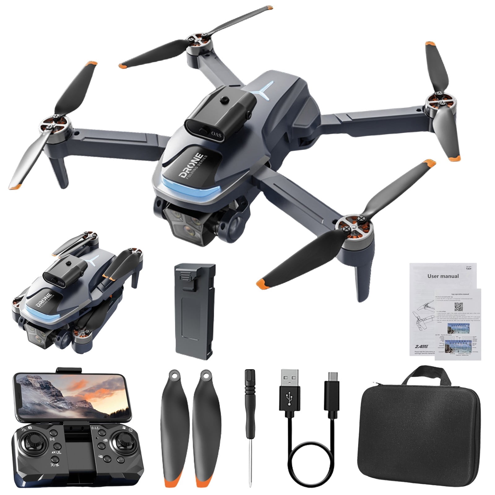 Drone with Camera for Kids and Beginners, Brushless Motors with Long Flight Time, Obstacle Avoidance & Portable Bag