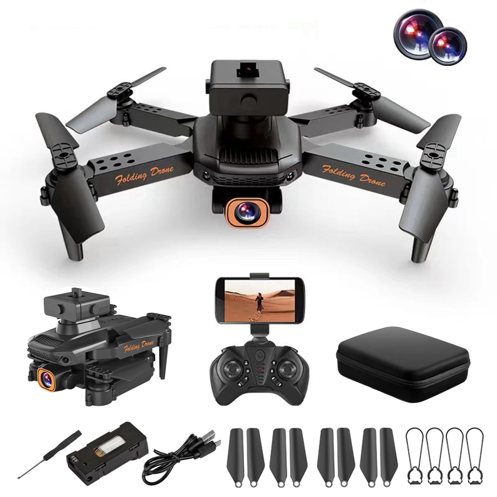 Drone with Camera for Kids and Beginners, Foldable 1080P FPV Quadcopter with Dual Cameras, WiFi, Altitude Hold